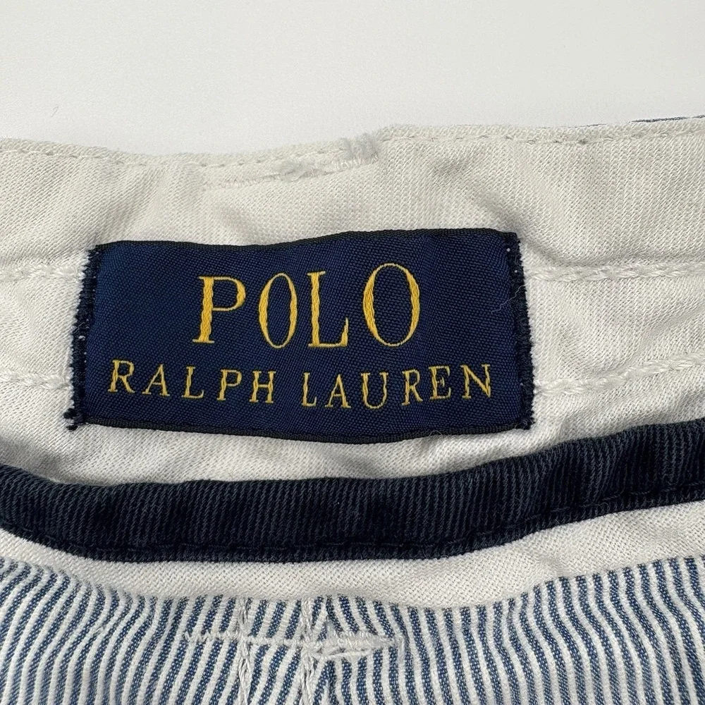 Polo Ralph Lauren Men's Pinstripe Cargo Shorts Blue White Cotton Size 36